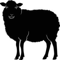 AI generated Silhouette sheep black color only vector