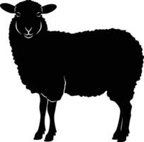 AI generated Silhouette sheep black color only vector