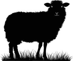 AI generated Silhouette sheep black color only vector