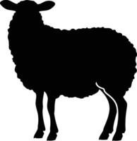 AI generated Silhouette sheep black color only vector