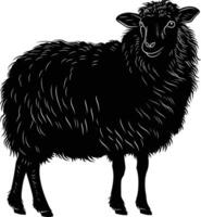 AI generated Silhouette sheep black color only vector