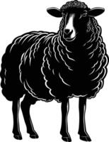 AI generated Silhouette sheep black color only vector