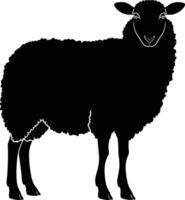 AI generated Silhouette sheep black color only vector