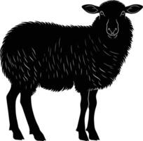 AI generated Silhouette sheep black color only vector