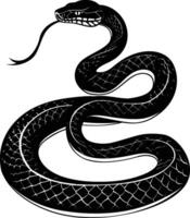 ai generado silueta serpiente negro color solamente lleno cuerpo vector