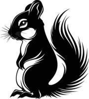 AI generated Silhouette squirrel black color only vector