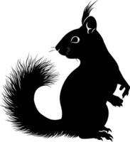 AI generated Silhouette squirrel black color only vector