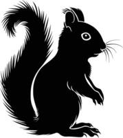 AI generated Silhouette squirrel black color only vector