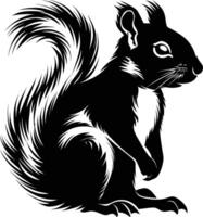 AI generated Silhouette squirrel black color only vector