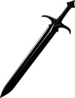 AI generated Silhouette sword black color only vector