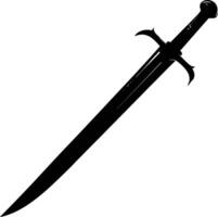 AI generated Silhouette sword black color only vector