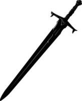 AI generated Silhouette sword black color only vector