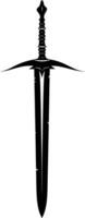 AI generated Silhouette sword black color only vector