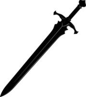 AI generated Silhouette sword black color only vector