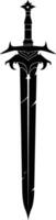 AI generated Silhouette sword black color only vector