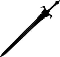 AI generated Silhouette sword black color only vector