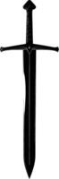 AI generated Silhouette sword black color only vector