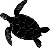 AI generated Silhouette turtle full body black color only vector