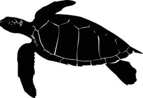 AI generated Silhouette turtle full body black color only vector