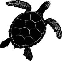 AI generated Silhouette turtle full body black color only vector