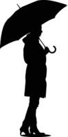 AI generated Silhouette umbrella black color only full body vector