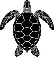 AI generated Silhouette turtle full body black color only vector