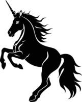 AI generated Silhouette unicorn full body black color only vector