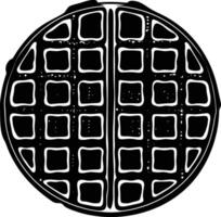 AI generated Silhouette waffle black color only full body vector