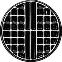 AI generated Silhouette waffle black color only full body vector