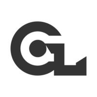 gl, lg, sol y l resumen inicial monograma letra alfabeto logo diseño vector