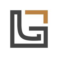 gl, lg, sol y l resumen inicial monograma letra alfabeto logo diseño vector