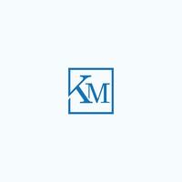 Initial letter km logo or mk logo vector design template