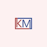 Initial letter km logo or mk logo vector design template