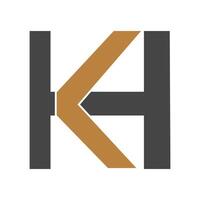 alfabeto iniciales logo hk, kh, k y h vector