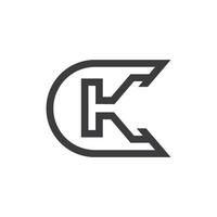 Creative abstract letter ck logo design. Linked letter kc logo design. vector