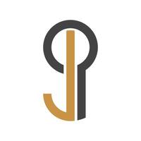 Initial jp letter logo with creative modern business typography vector template. Creative abstract letter pj logo design.