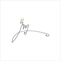 Initial letter jm logo or mj logo vector design template