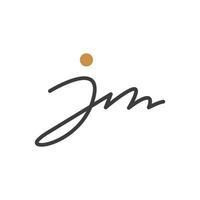 Initial letter jm logo or mj logo vector design template