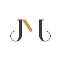 Initial letter jm logo or mj logo vector design template