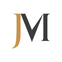 Initial letter jm logo or mj logo vector design template