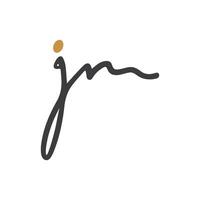inicial letra jm logo o mj logo vector diseño modelo