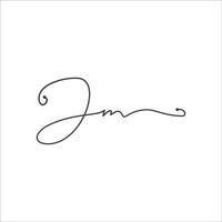 Initial letter jm logo or mj logo vector design template