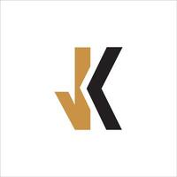 Initial letter jk logo or kj logo vector design template