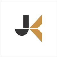 Initial letter jk logo or kj logo vector design template