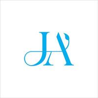 Initial letter ja or aj logo vector design template