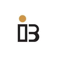 Initial letter ib logo or bi logo vector design template