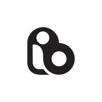 Initial letter ib logo or bi logo vector design template