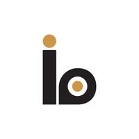 Initial letter ib logo or bi logo vector design template