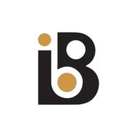 Initial letter ib logo or bi logo vector design template