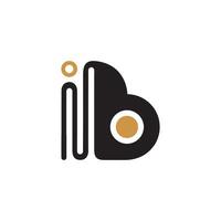 Initial letter ib logo or bi logo vector design template